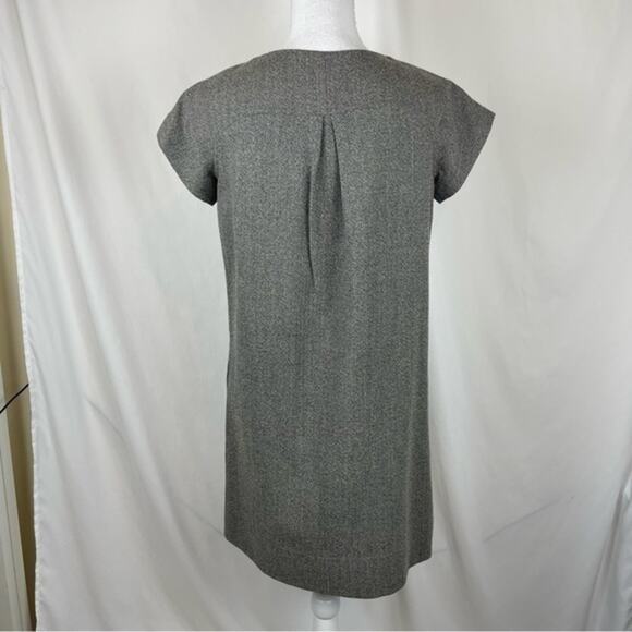Anthropologie Generra 100% Wool Tweed Neutral Minimalist Dress NWOT Size 4 - Picture 5 of 12